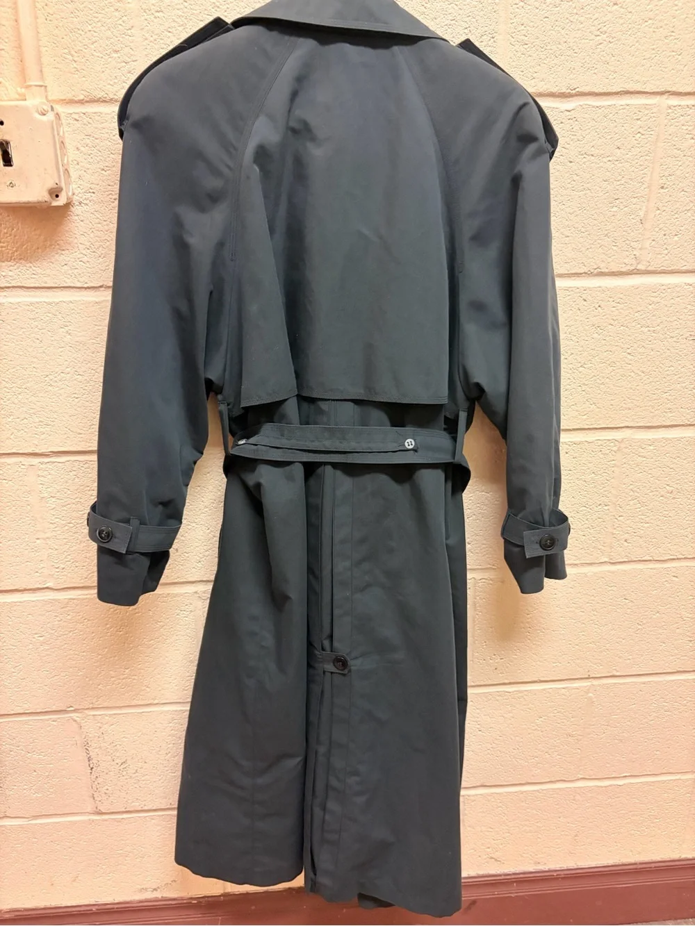 London Fog Navy Double-Breasted Trench Coat with Belt